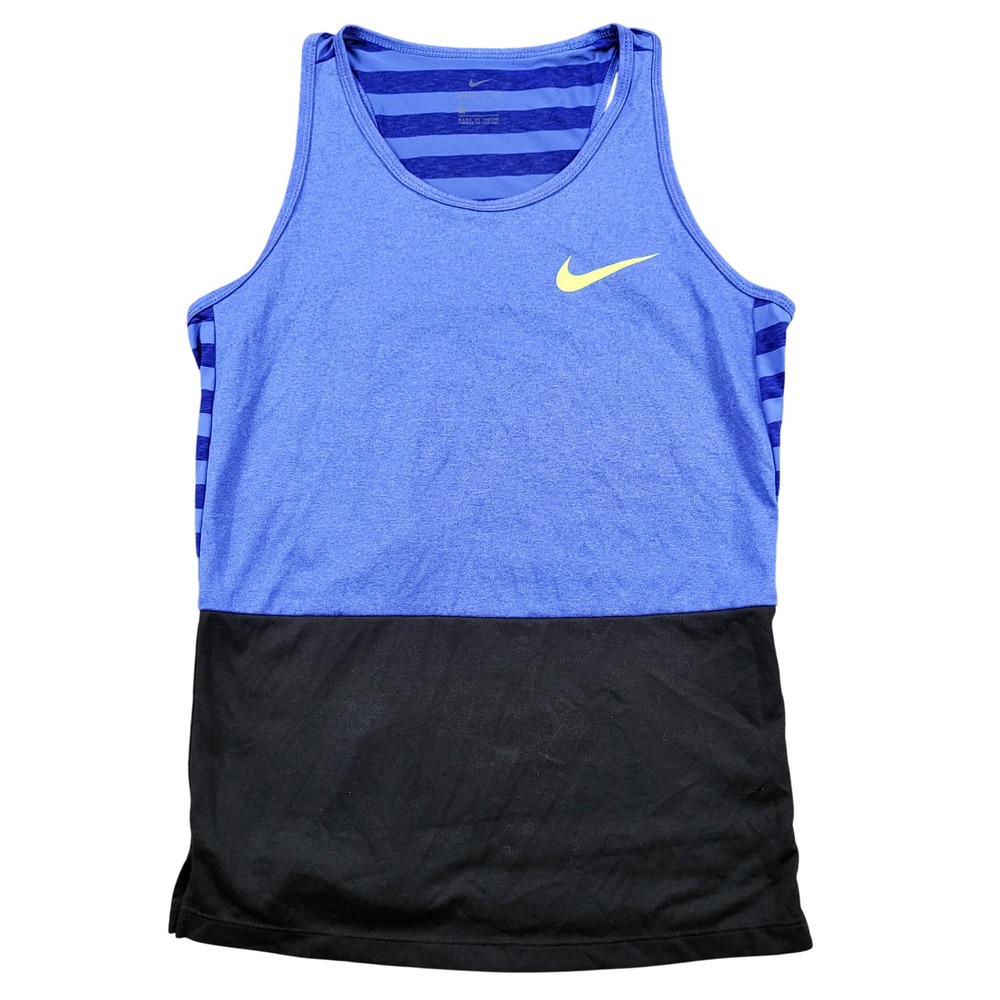 Nike Girls Dri-Fit Training Tank Top Racerback Blue Black Size XL 890291-461